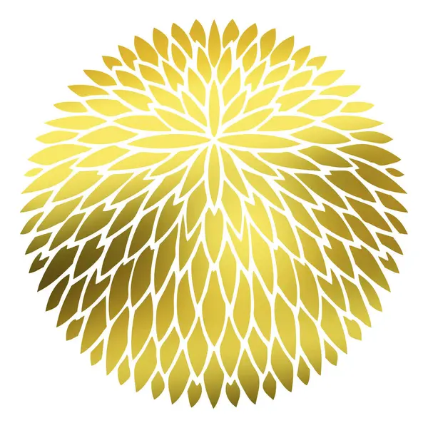 Goldenes Florales Logo Auf Weißem Hintergrund — Stockfoto