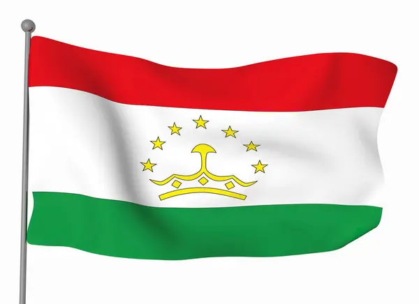 Tajikistan Flag Template Horizontal Waving Flag Isolated Background — Stock Photo, Image