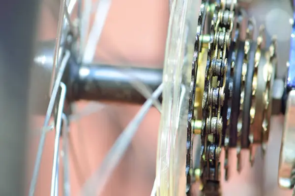 Fechar Bicicleta Seção Cortada Fundo Esporte — Fotografia de Stock