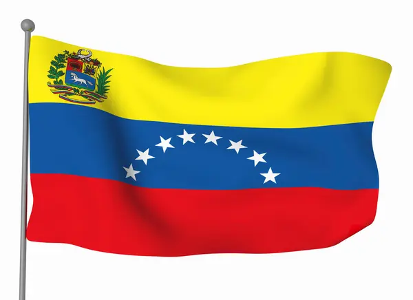 Venezuela Vlag Sjabloon Horizontale Wuivende Vlag Geïsoleerd Achtergrond — Stockfoto