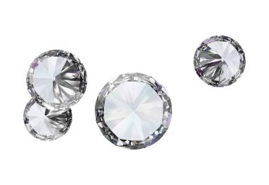 Beyaz arkaplanda izole edilmiş elmaslar