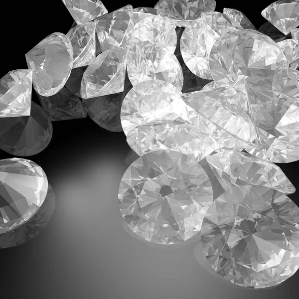 Diamanti Una Superficie Nera — Foto Stock