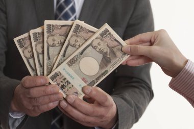 Japon Yen banknot yığını, finans kavramı geçmişi 