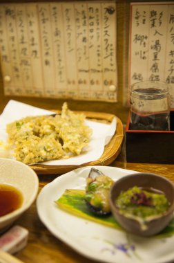 Lezzetli Asya yemekleri. Yakın çekim.