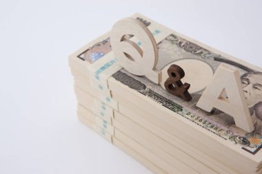 Japon yen banknotları, manzarayı kapatın.