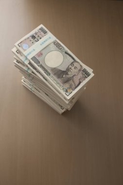 Japon yen banknotları, manzarayı kapatın.