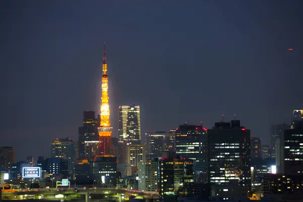 Tokyo Şehri Japonya Nın Aydınlanmış Manzarası — Stok fotoğraf