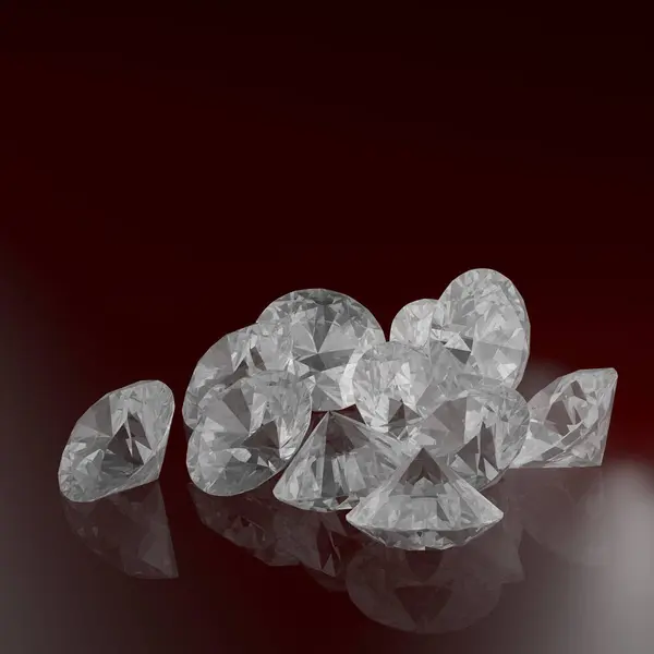 Diamanti Una Superficie Nera — Foto Stock