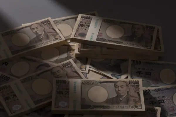 Japan Stapel Yen Bankbiljetten Financiële Achtergrond — Stockfoto