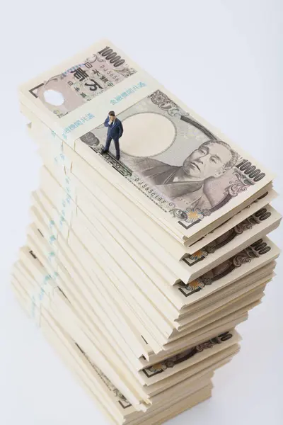 Moneda Japoneză Bancnotele Monedele Yeni Fondul Financiar — Fotografie, imagine de stoc
