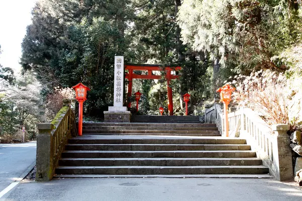 Vista Panoramica Antico Santuario Giapponese — Foto Stock