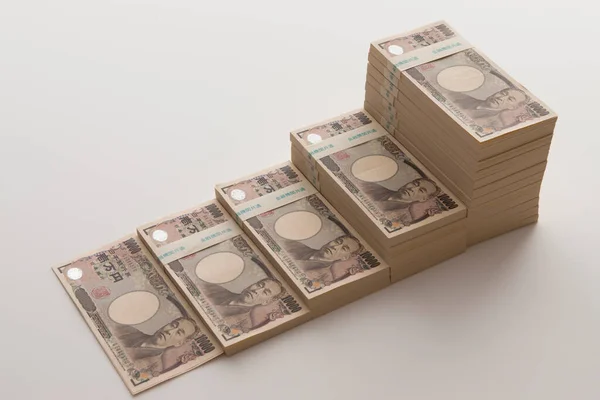 Japońskie Banknoty Jenowe Widok Bliska — Zdjęcie stockowe