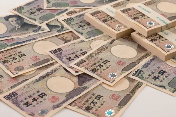 Notas Iene Japonesas Vista Perto — Fotografia de Stock