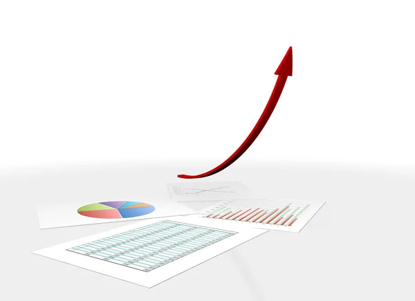 Finansal Grafik Okun Boyutlu Illüstrasyonu — Stok fotoğraf