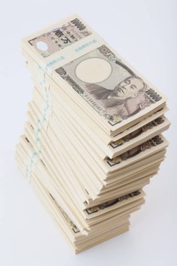 Japon yen banknotları, manzarayı kapatın.