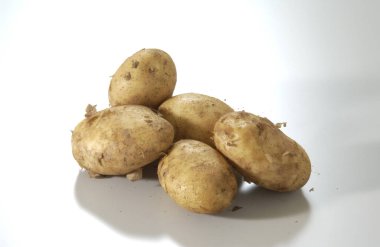potatoes with a white background