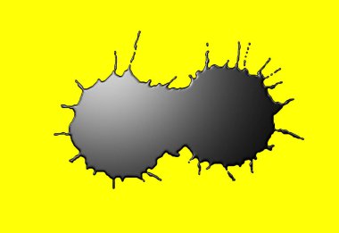 Soyut siyah ve sarı arkaplan boya lekeleriyle