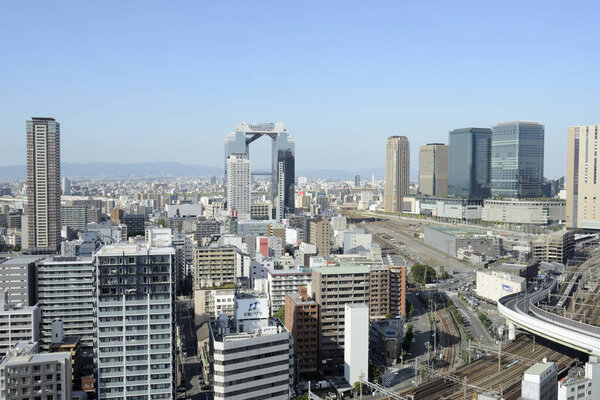 Aerial view of tokyo city skyline with skyscrapers