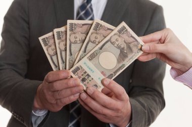 Japon Yen banknot yığını, finans kavramı geçmişi 