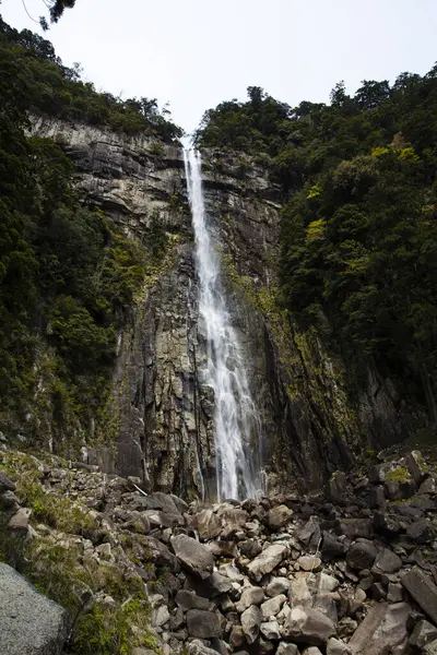 waterfall in the mountains in japan  on nature background