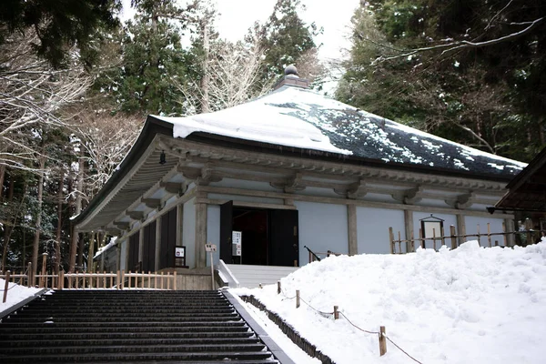 Tradizionale Casa Giapponese Nella Foresta Invernale — Foto Stock
