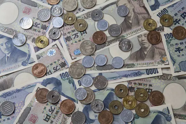 Monnaie Japonaise Billets Pièces Yen — Photo