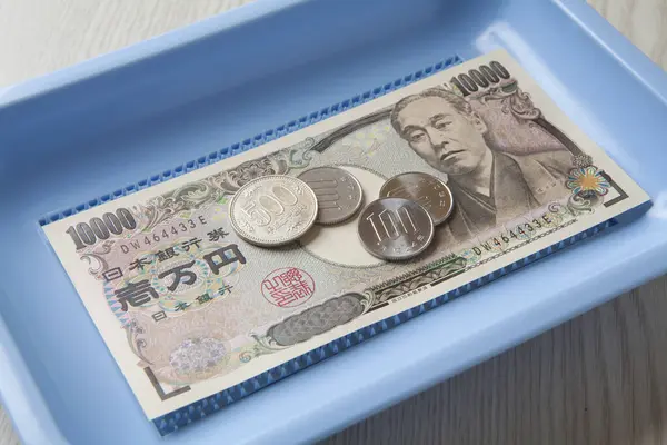 Japanse Valuta Yen Bankbiljetten Munten — Stockfoto