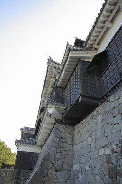 Kuzey Kyushu, Japonya 'daki Kumamoto Kalesi' nin ünlü peyzaj klasik binası.