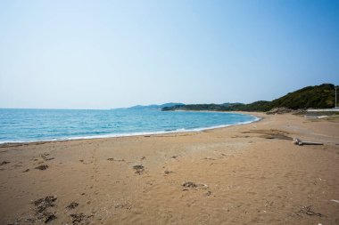 Sahilde güzel bir sahil doğa arka planında