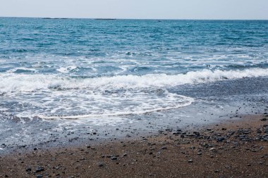 Sahilde güzel bir sahil doğa arka planında