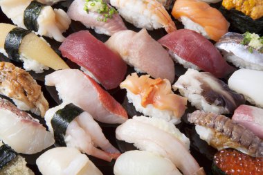 Sushi arka planda, kapat