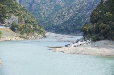 beautiful landscape with a river and a mountains