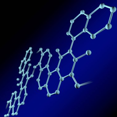 Moleküler yapının 3 boyutlu illüstrasyonu          