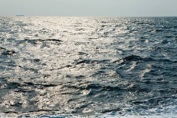 Hermoso Atardecer Sobre Mar Olas Del Mar Sol Tarde — Foto de Stock