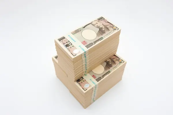 Японская Валюта Куча Иен Банкнот Финансовый Фон — стоковое фото