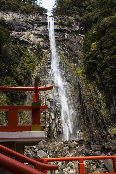 waterfall in the mountains in japan  on nature background