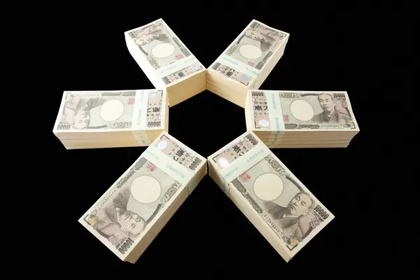 Japanse Valuta Yen Bankbiljetten Munten Financiële Achtergrond — Stockfoto