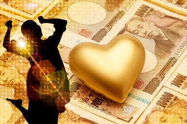Altın Kalp ve Japon Yen banknotları
