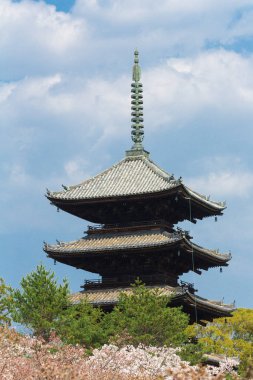 beautiful architecture of Ninna-ji Temple Pagoda, Kyoto, Kyoto Prefecture, Japan clipart