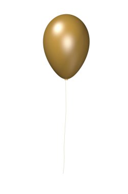 Beyaz arkaplanda izole edilmiş altın balon dekorasyonu    