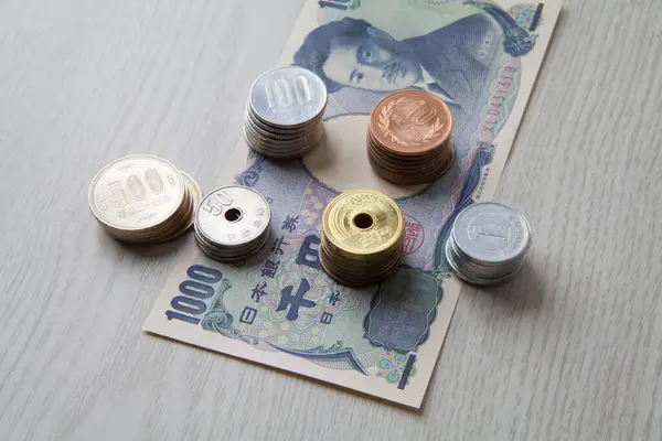 Japanse Yen Munten Yen Bankbiljetten Close — Stockfoto