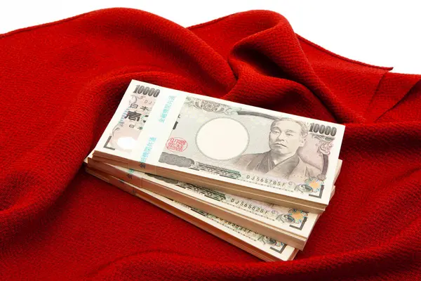 Moeda Japonesa Pilha Notas Iene Fundo Financeiro — Fotografia de Stock