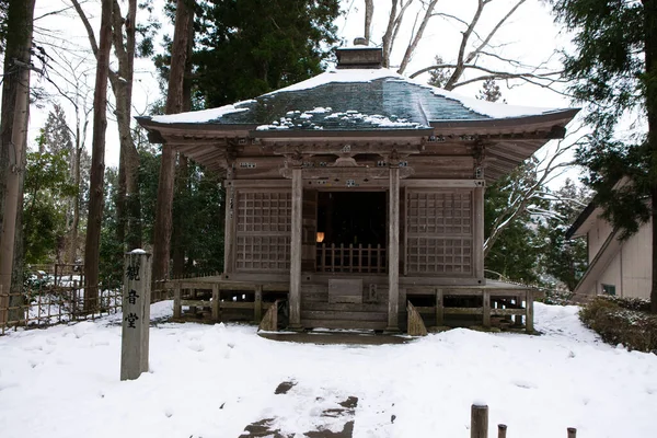 Traditionellt Japanskt Hus Vinterskog — Stockfoto