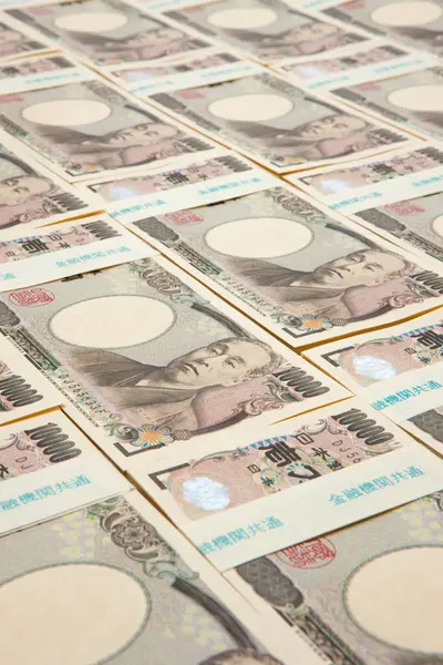 Yen Japonais Argent Sur Fond Gros Plan — Photo