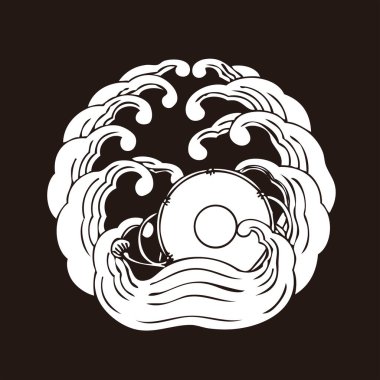 Geleneksel Japon aile arması illüstrasyonu