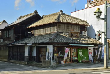 Asya 'daki geleneksel Japon evi manzarası.