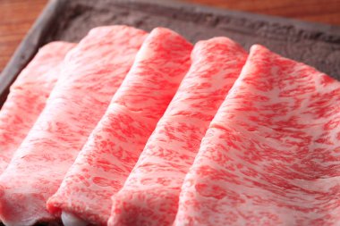 Lezzetli wagyu bifteğinin yakın plan görüntüsü            
