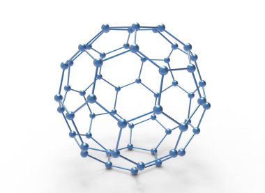 Beyaz arkaplanda izole edilmiş bir molekülün 3d görüntülemesi
