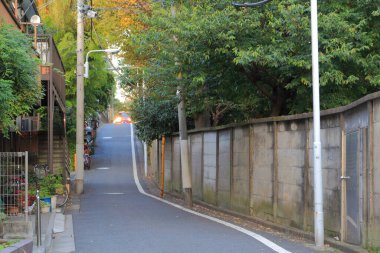 Geleneksel dar Japon caddesinin yaz manzarası 