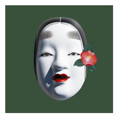 Geleneksel Japon tiyatro maskesi, yaklaşın. 